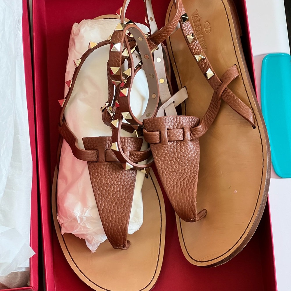 Valentino studded sandals brown size 39